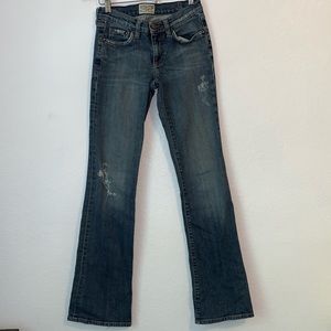 WOMENS HARLOW ALI BOOTCUT JEANS DISTRESSED LOW RISE SIZE 25